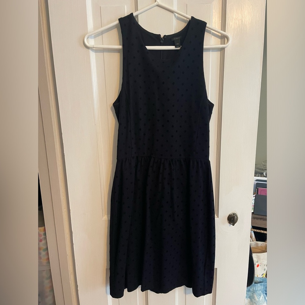 J. Crew polka dot little black tank dress. Size xxs